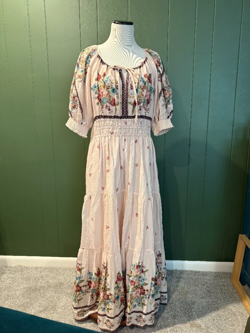 Somerset Puff-Sleeve Maxi Dress by Anthropologie L